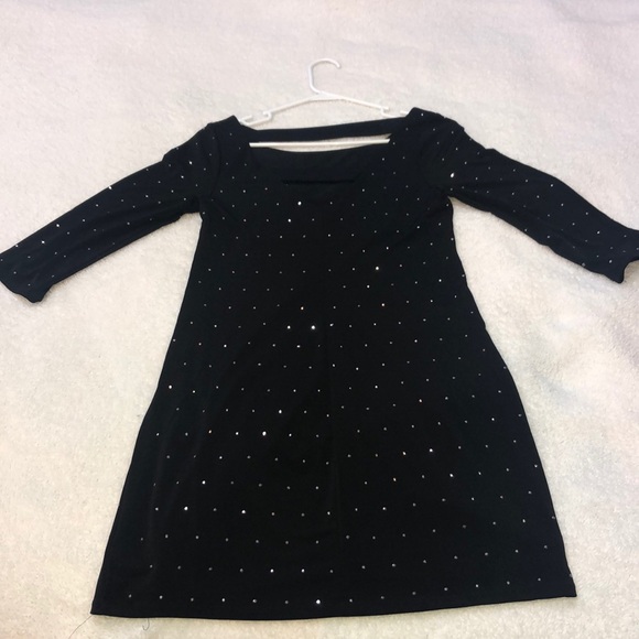 Express black mini dress with rhinestones - Picture 2 of 8
